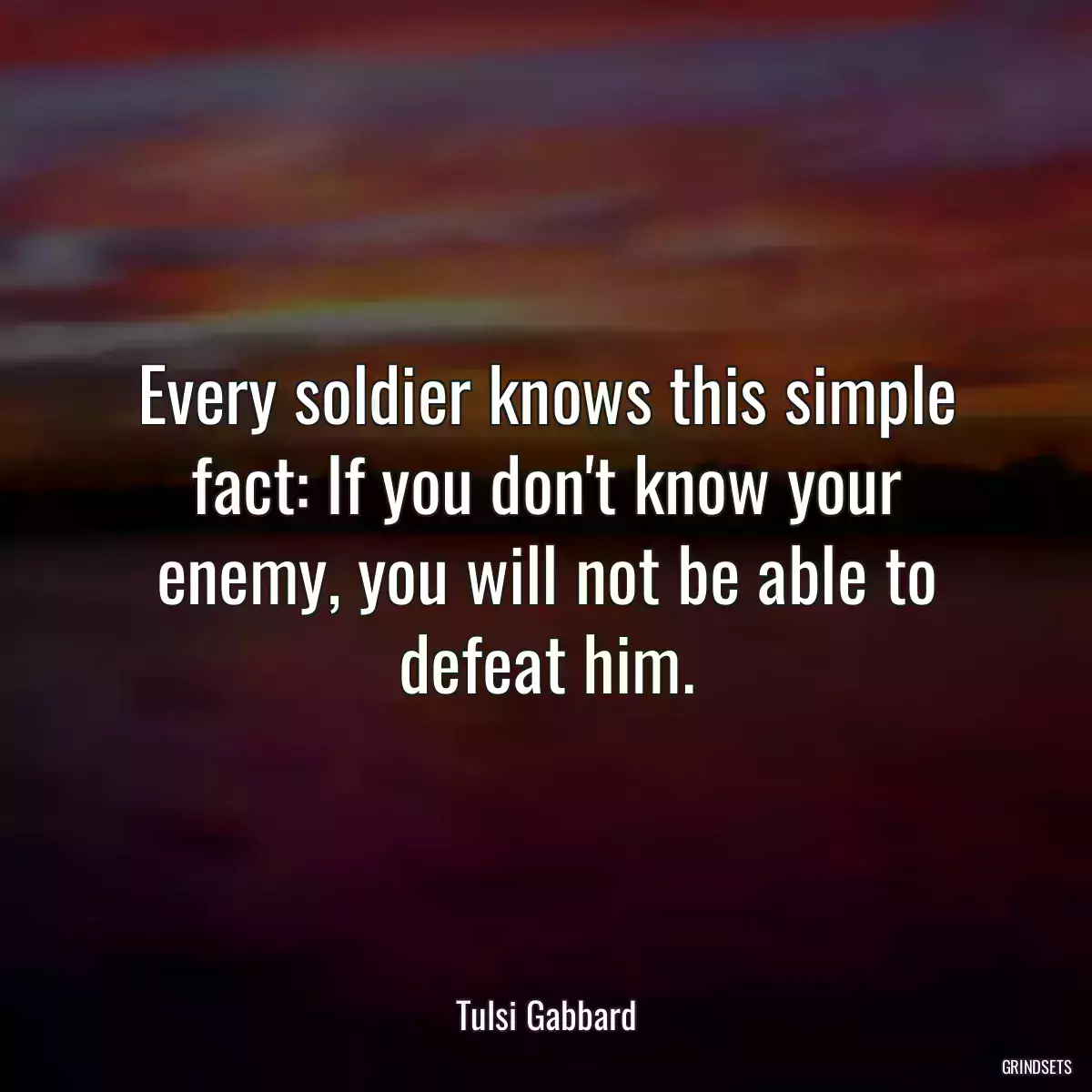 Every soldier knows this simple fact: If you don\'t know your enemy, you will not be able to defeat him.