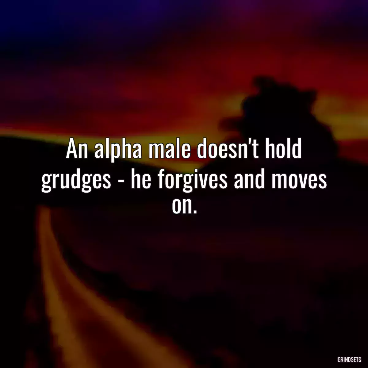 An alpha male doesn\'t hold grudges - he forgives and moves on.