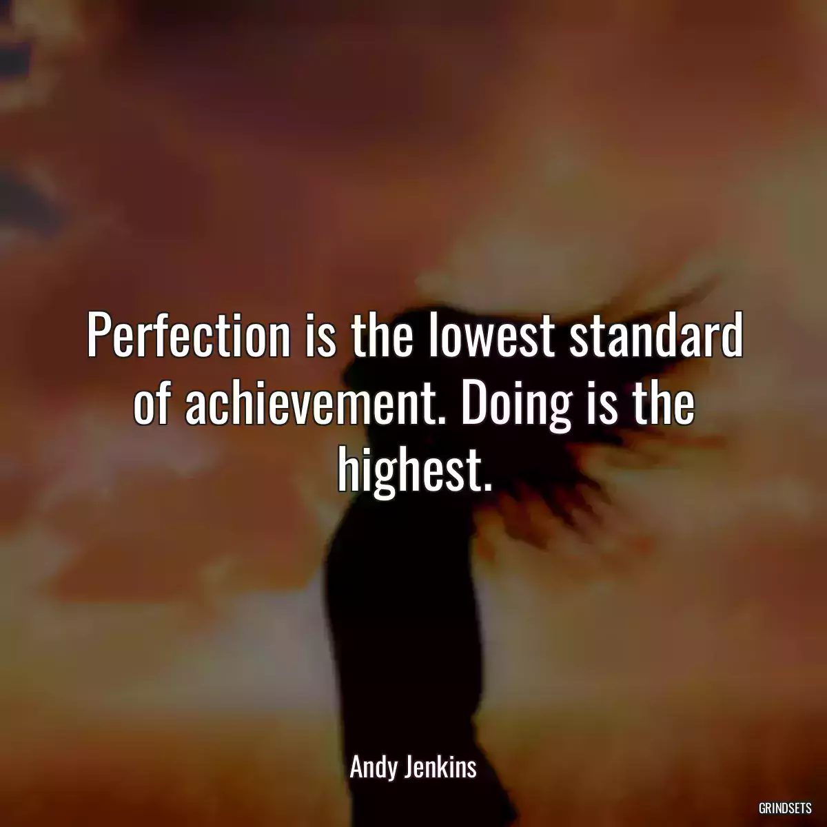 Perfection is the lowest standard of achievement. Doing is the highest.