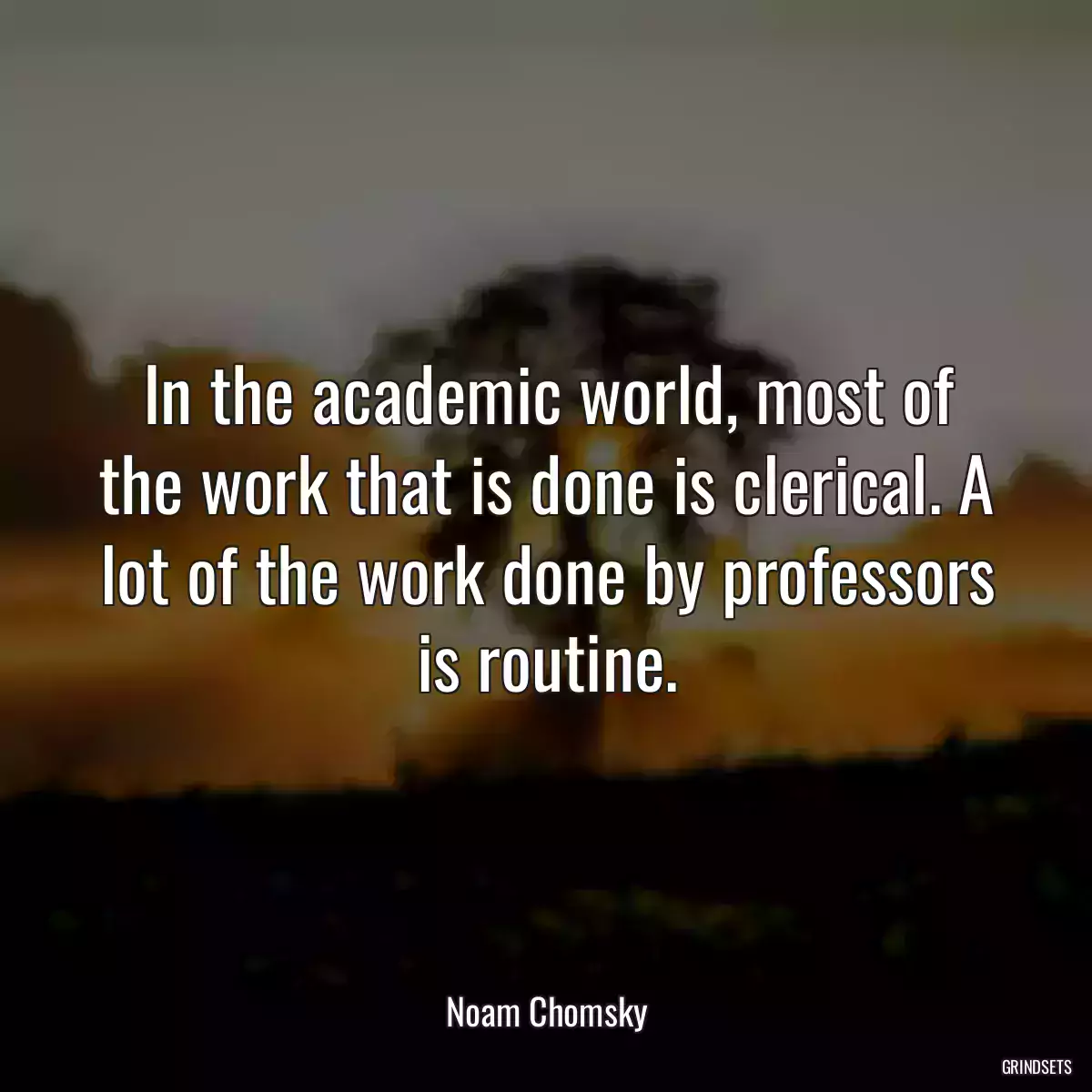 In the academic world, most of the work that is done is clerical. A lot of the work done by professors is routine.