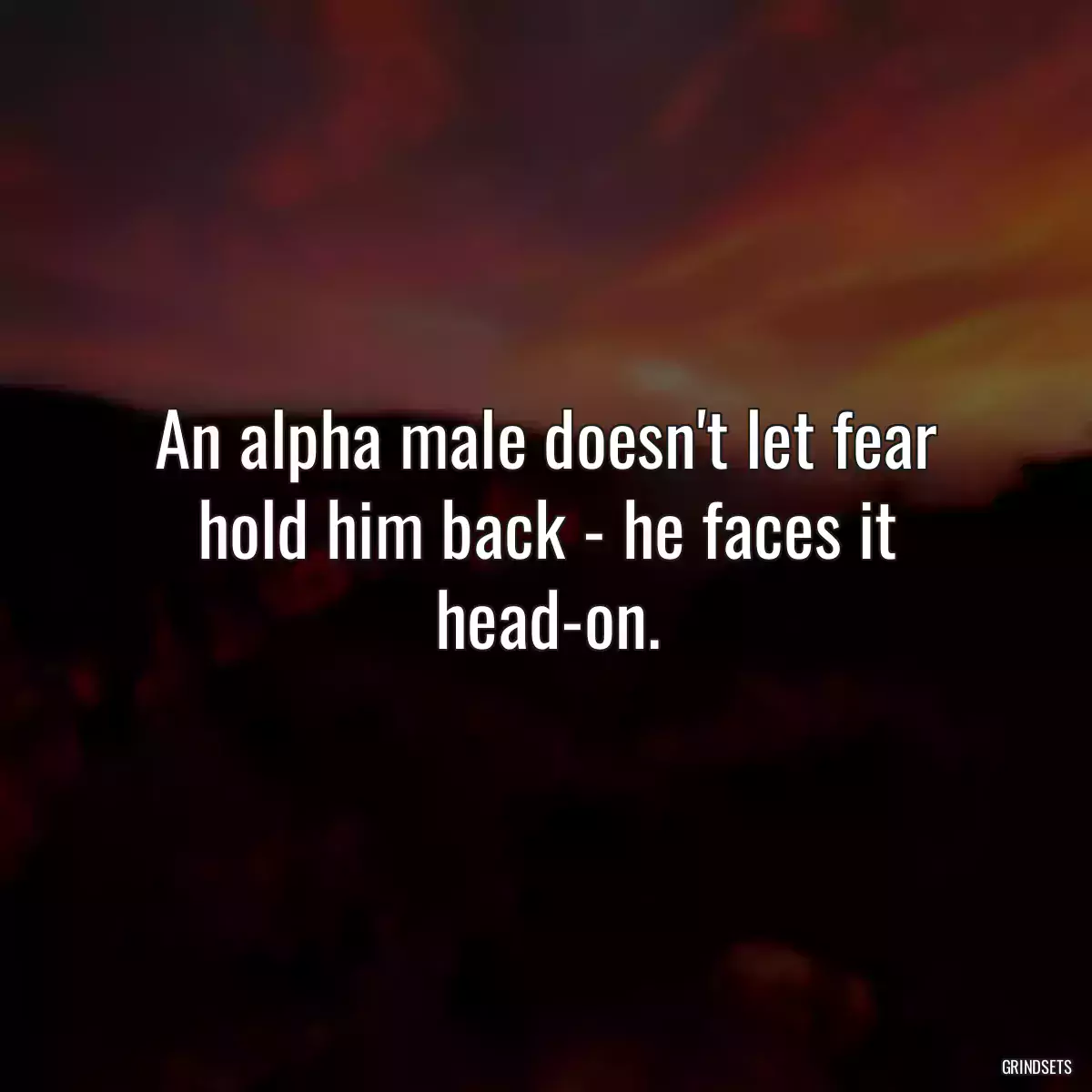 An alpha male doesn\'t let fear hold him back - he faces it head-on.