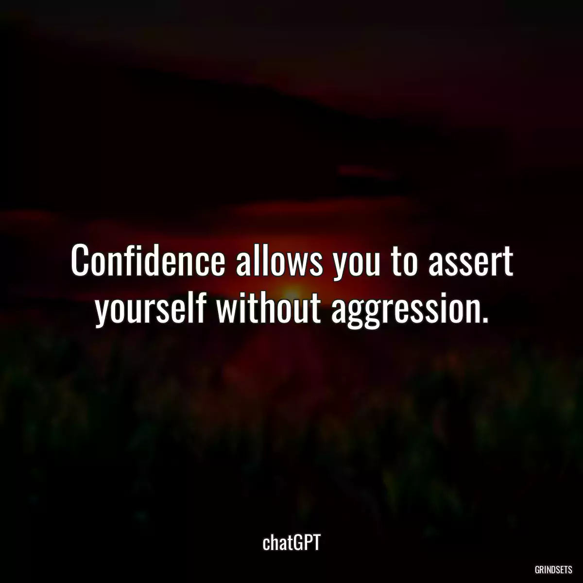 Confidence allows you to assert yourself without aggression.