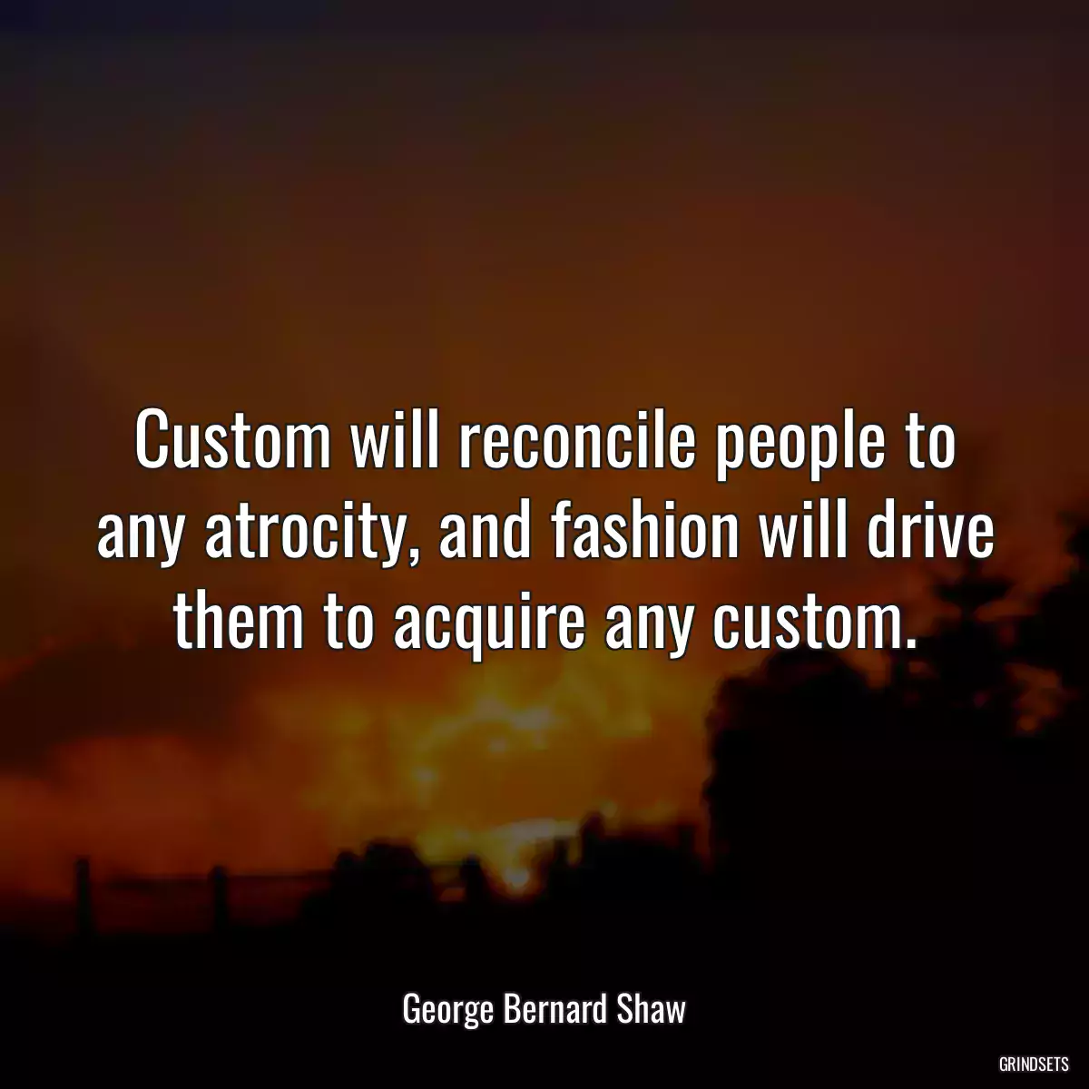 Custom will reconcile people to any atrocity, and fashion will drive them to acquire any custom.