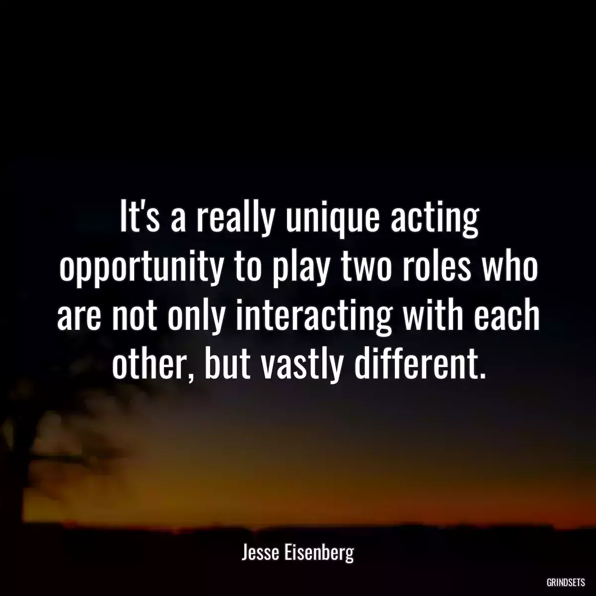 It\'s a really unique acting opportunity to play two roles who are not only interacting with each other, but vastly different.