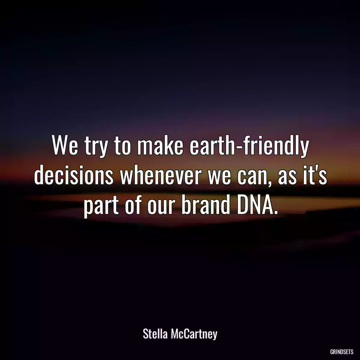 We try to make earth-friendly decisions whenever we can, as it\'s part of our brand DNA.