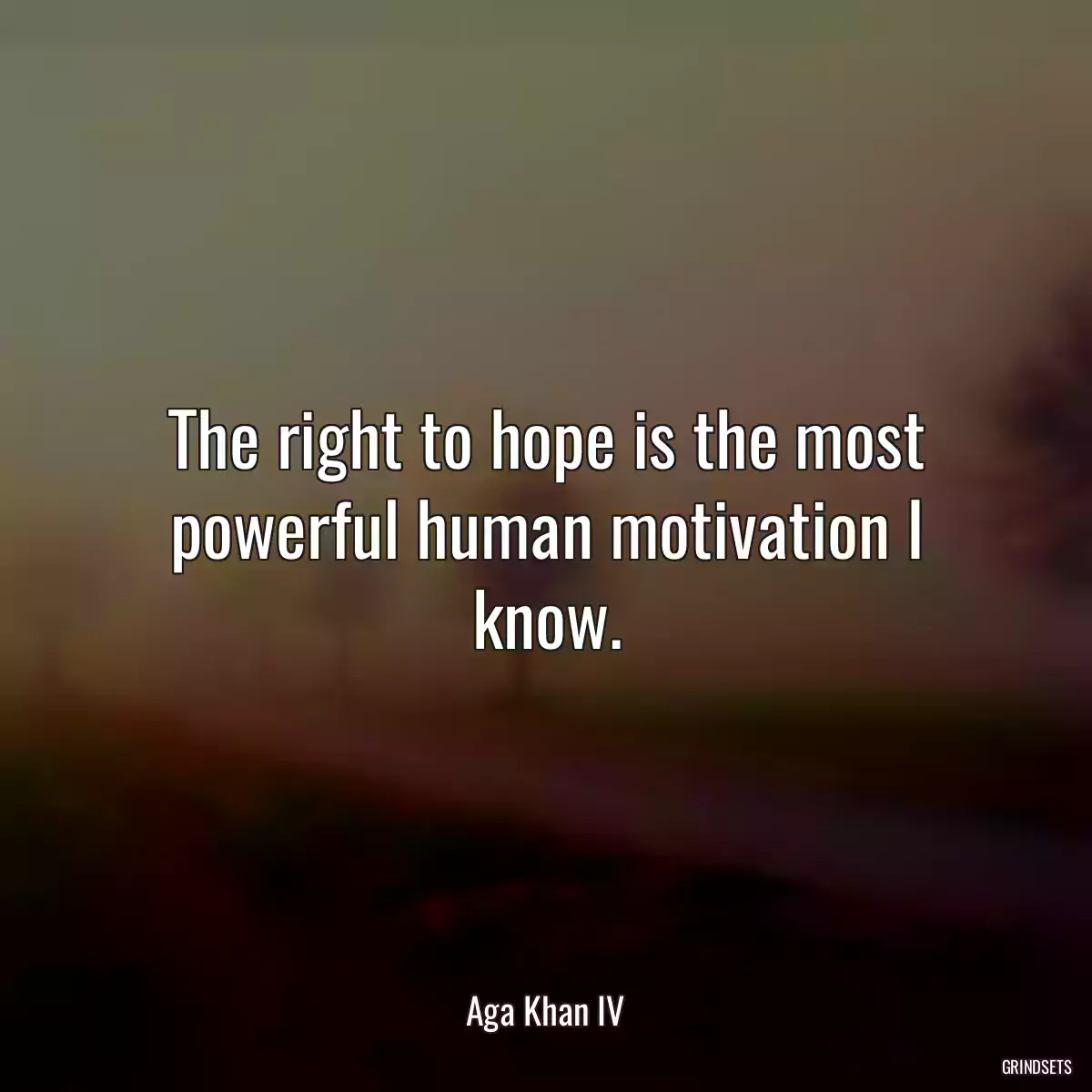 The right to hope is the most powerful human motivation I know.