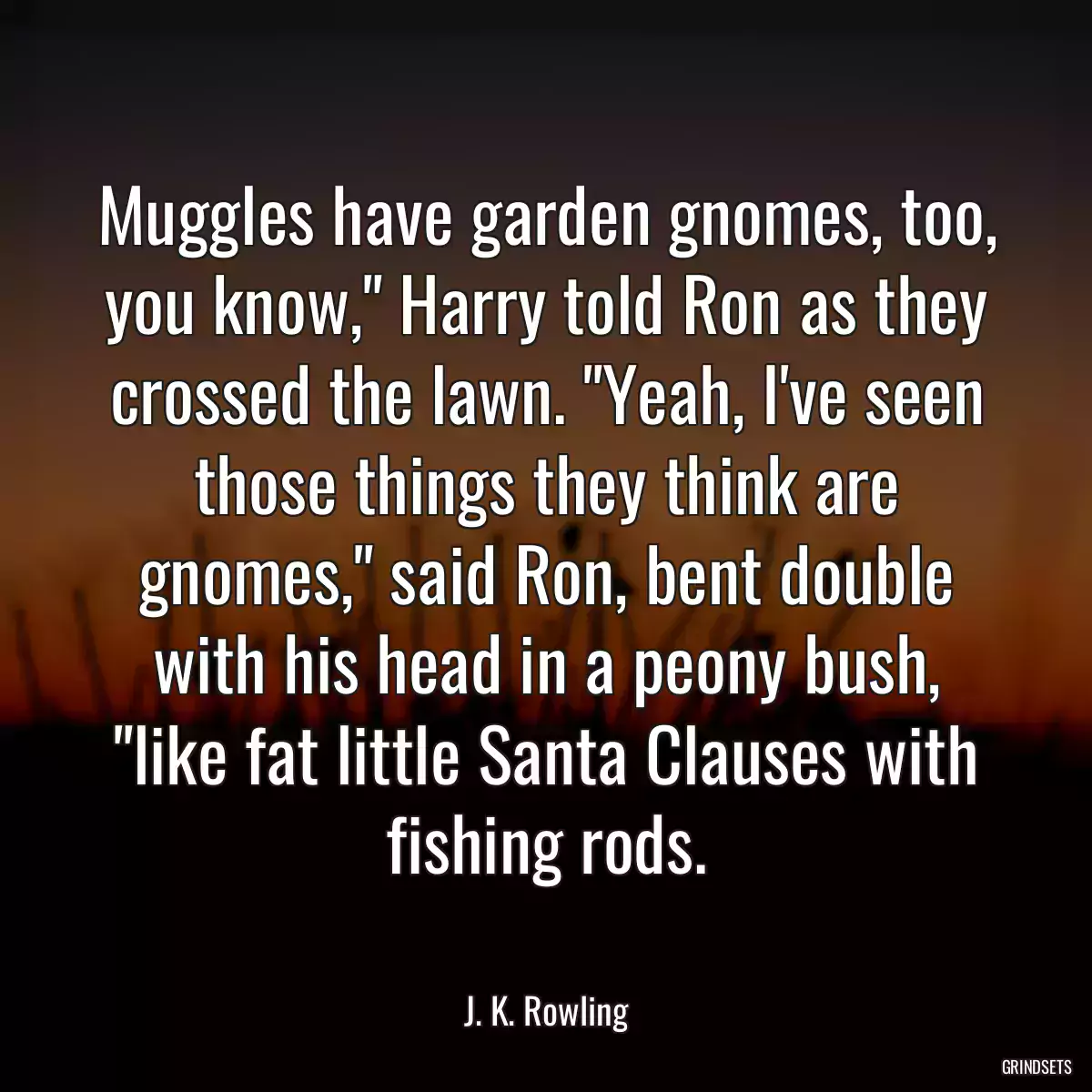 Muggles have garden gnomes, too, you know,\