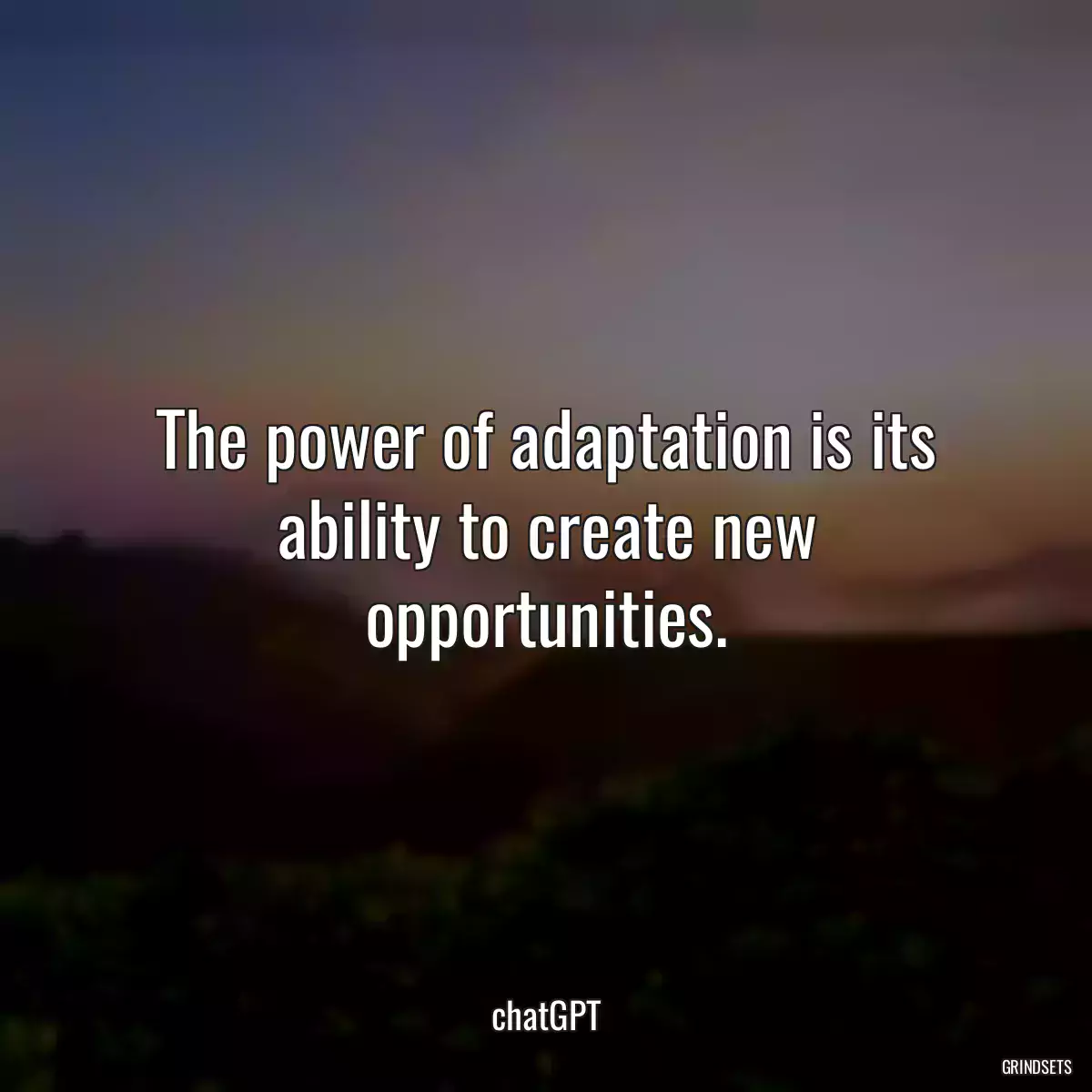 The power of adaptation is its ability to create new opportunities.