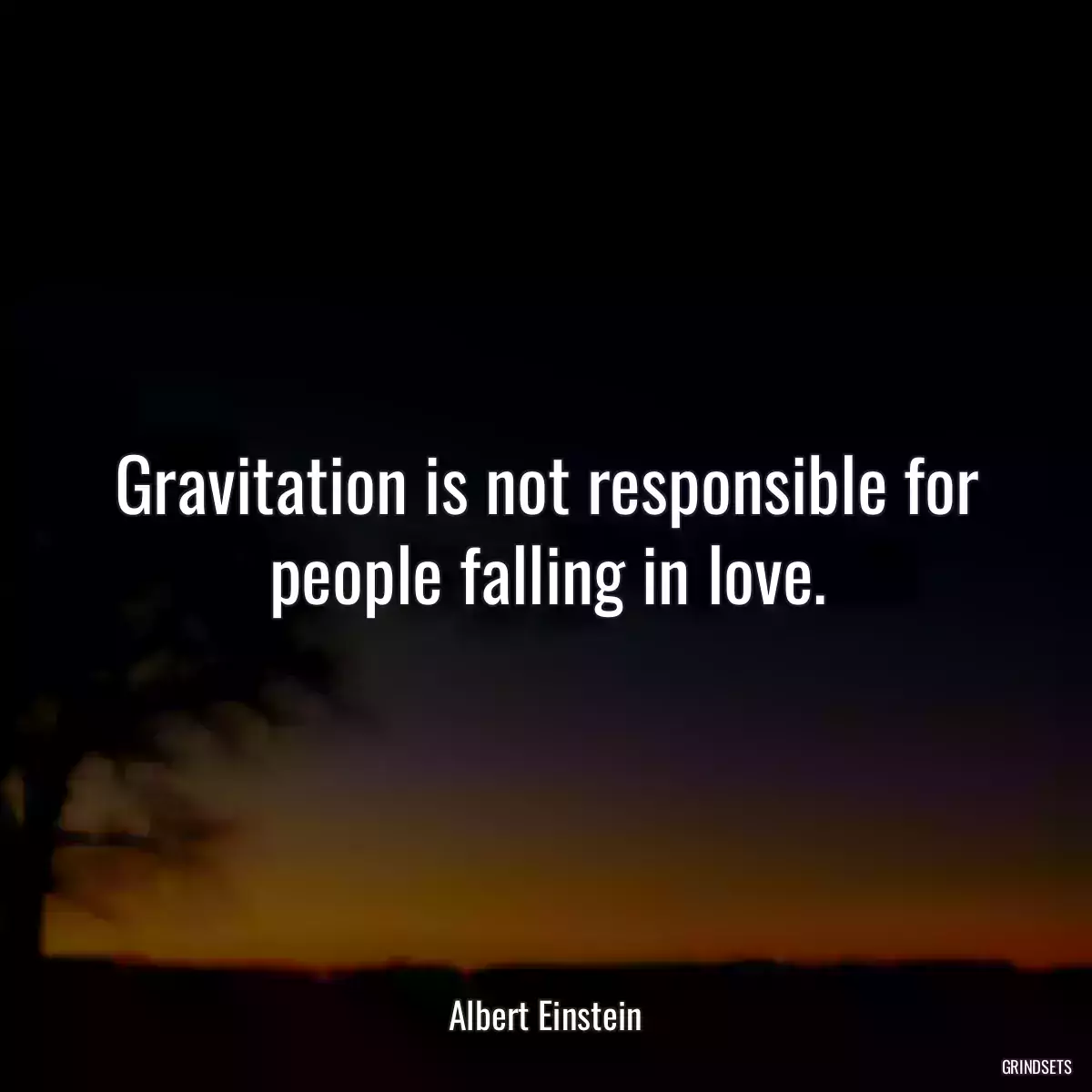 Gravitation is not responsible for people falling in love.