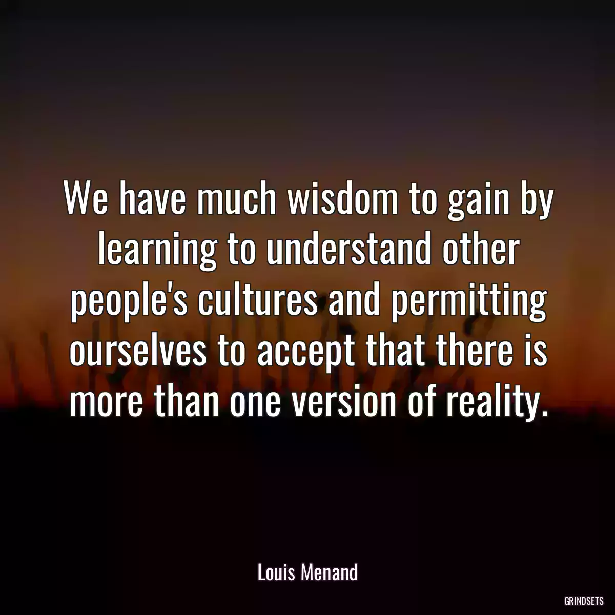 We have much wisdom to gain by learning to understand other people\'s cultures and permitting ourselves to accept that there is more than one version of reality.