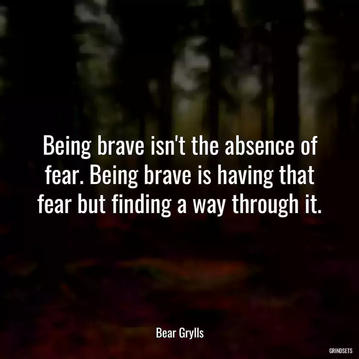 Being brave isn\'t the absence of fear. Being brave is having that fear but finding a way through it.