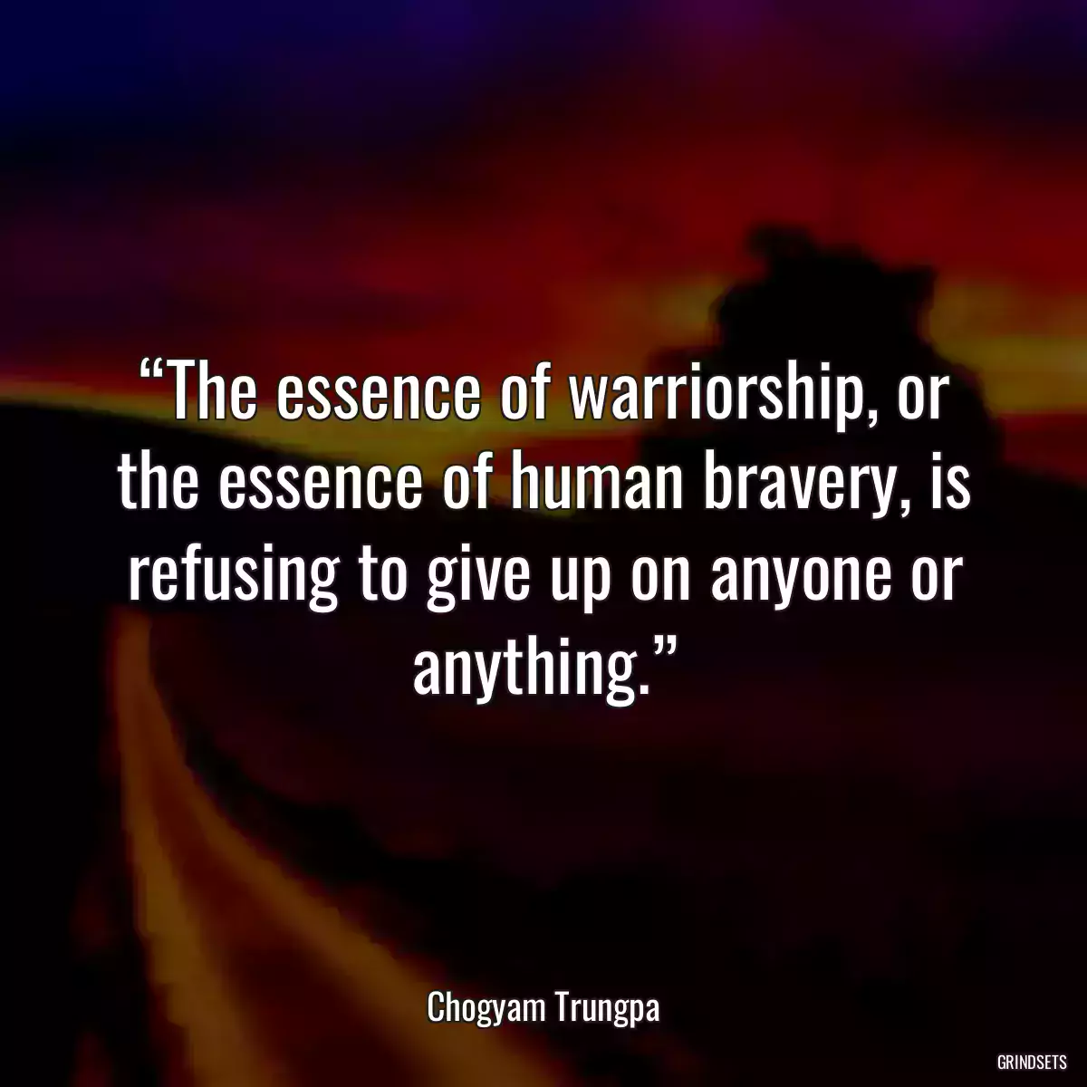 “The essence of warriorship, or the essence of human bravery, is refusing to give up on anyone or anything.”