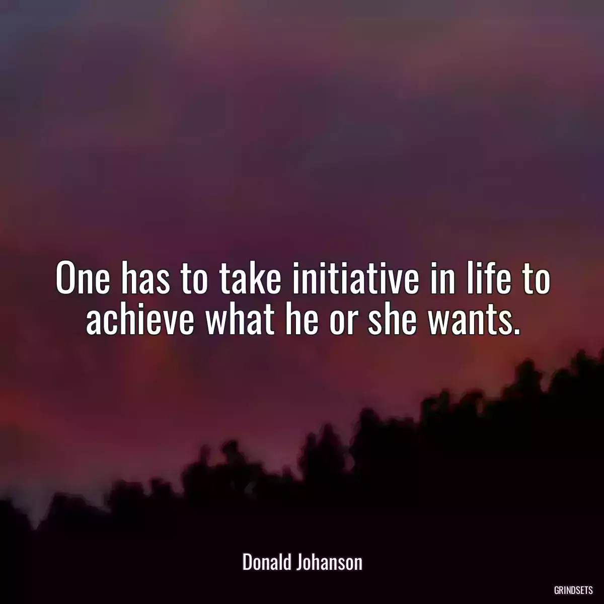 One has to take initiative in life to achieve what he or she wants.