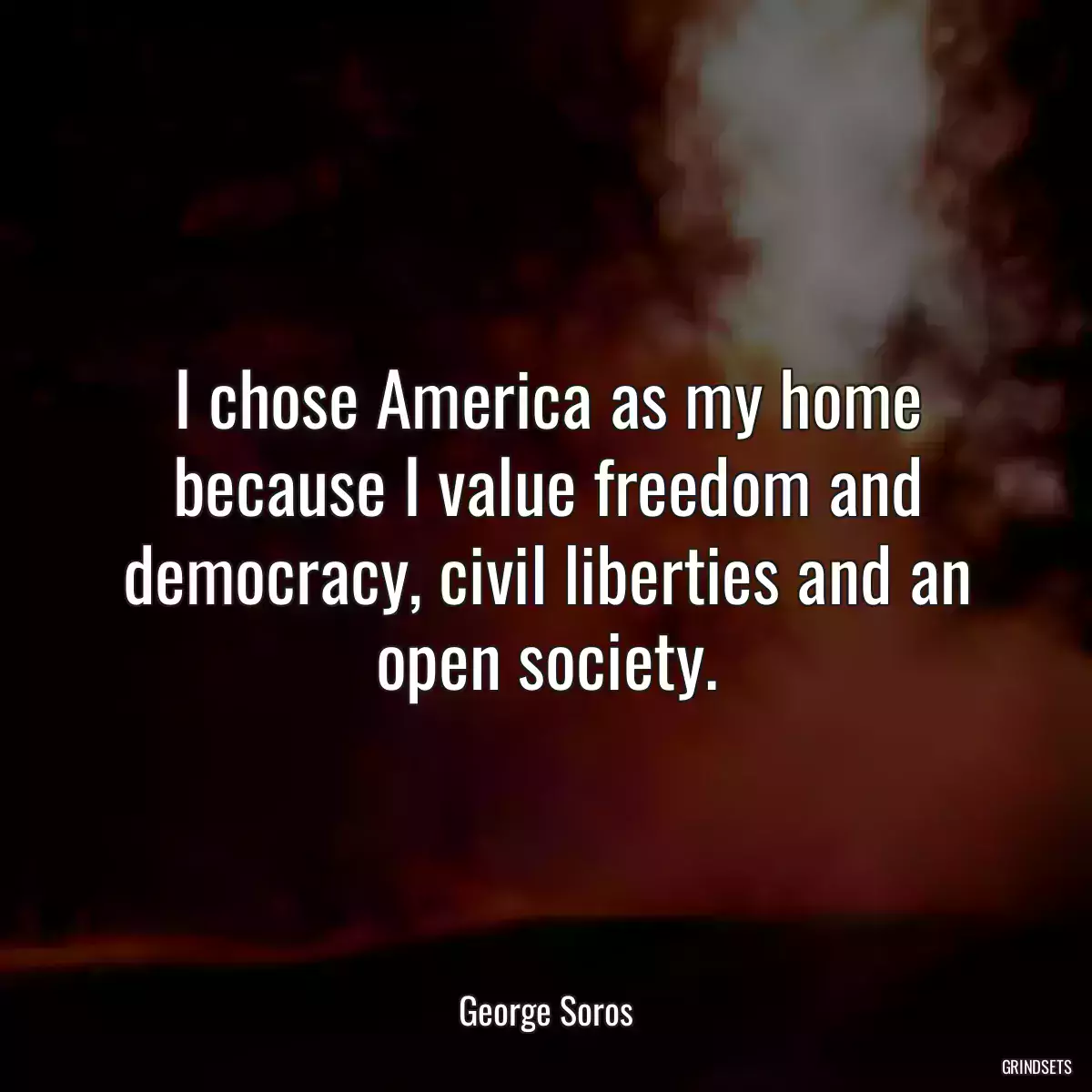 I chose America as my home because I value freedom and democracy, civil liberties and an open society.