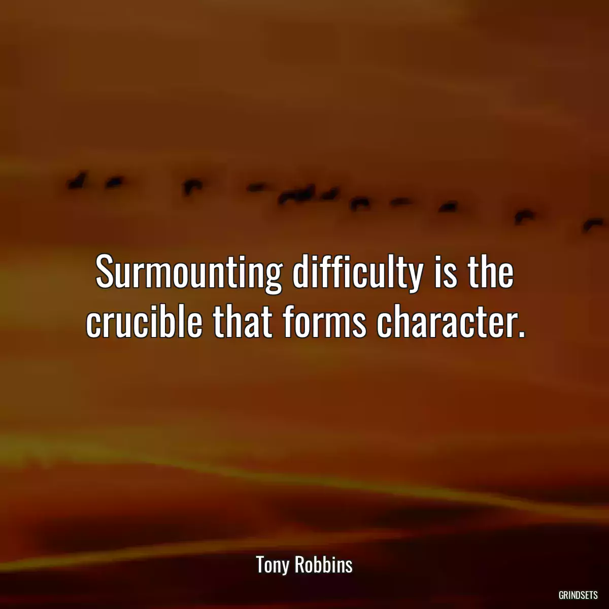 Surmounting difficulty is the crucible that forms character.