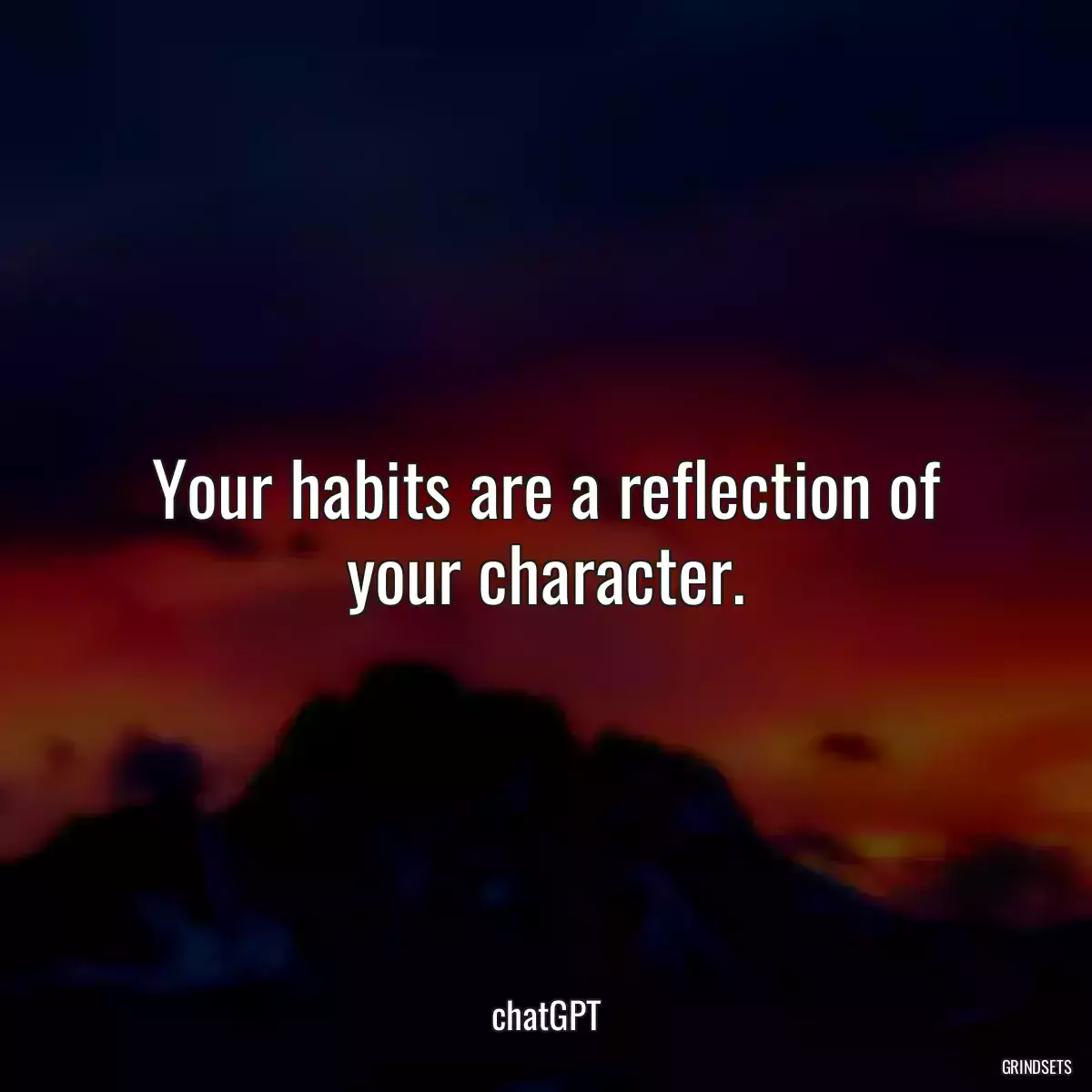 Your habits are a reflection of your character.