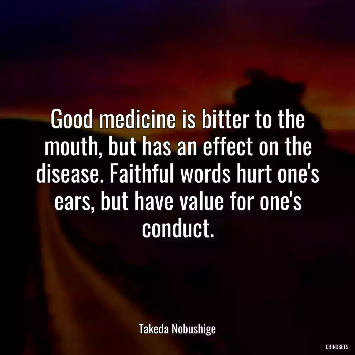 Good medicine is bitter to the mouth, but has an effect on the disease. Faithful words hurt one\'s ears, but have value for one\'s conduct.