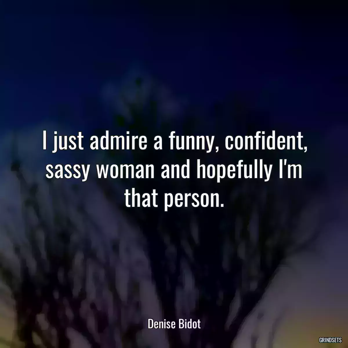 I just admire a funny, confident, sassy woman and hopefully I\'m that person.