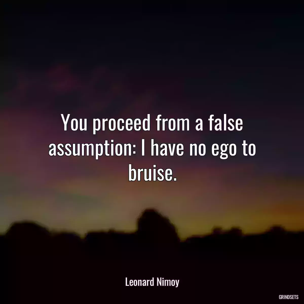 You proceed from a false assumption: I have no ego to bruise.