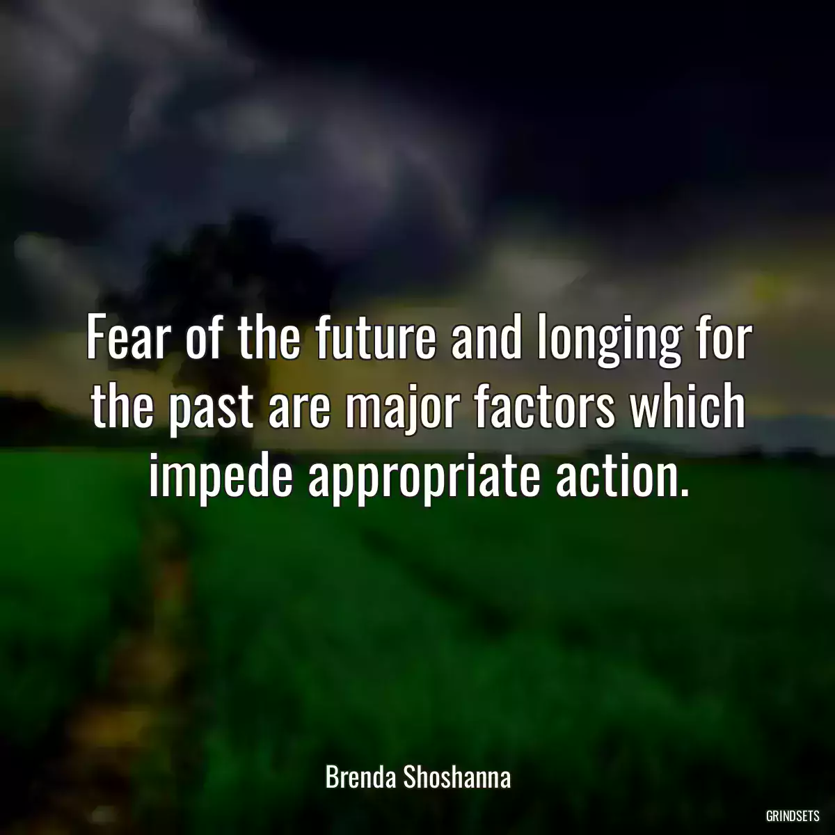 Fear of the future and longing for the past are major factors which impede appropriate action.