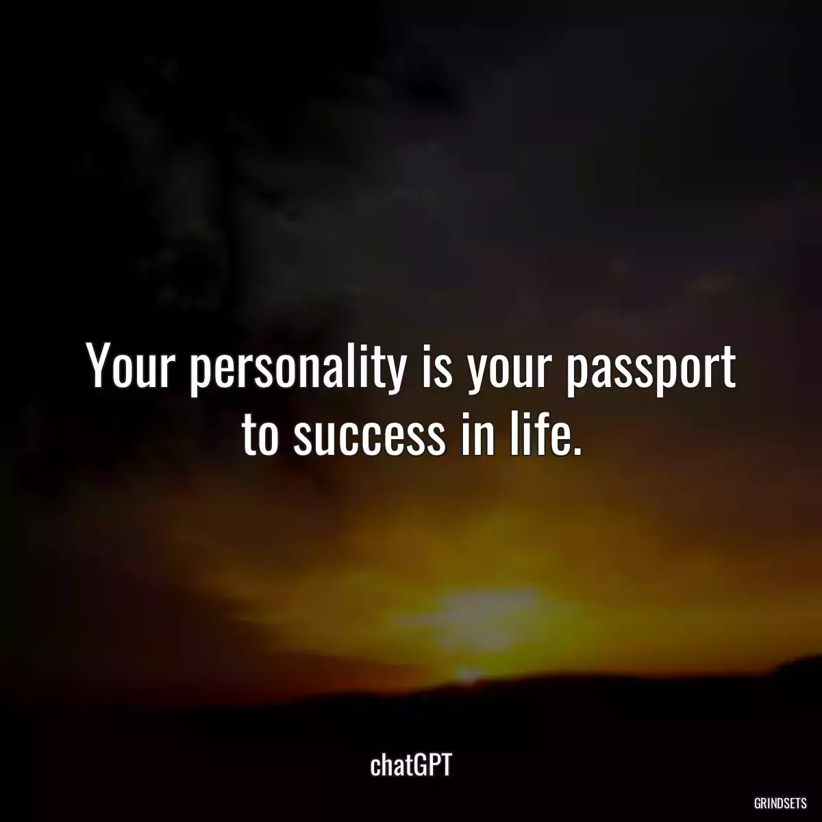 Your personality is your passport to success in life.