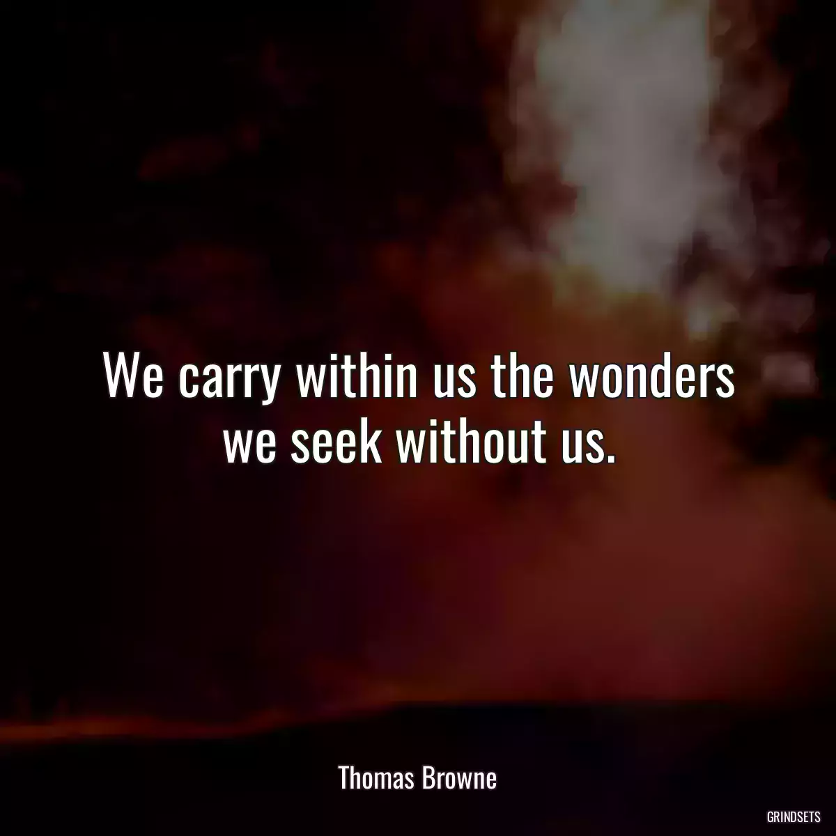 We carry within us the wonders we seek without us.