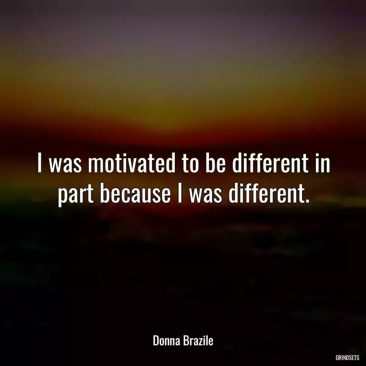 I was motivated to be different in part because I was different.