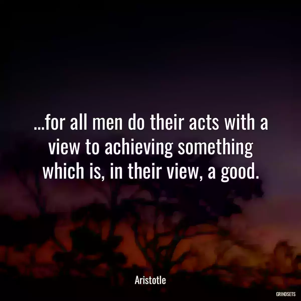 ...for all men do their acts with a view to achieving something which is, in their view, a good.