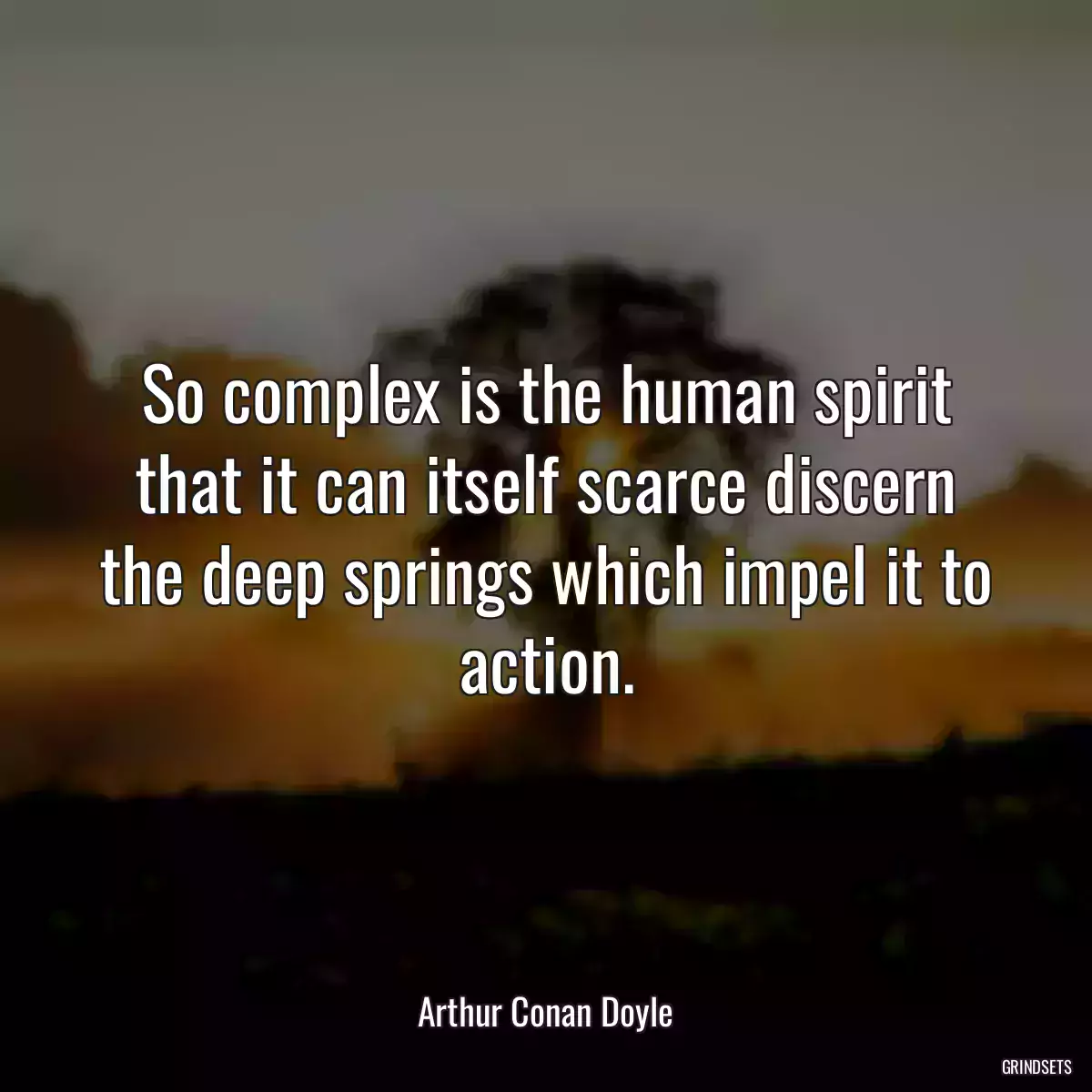 So complex is the human spirit that it can itself scarce discern the deep springs which impel it to action.