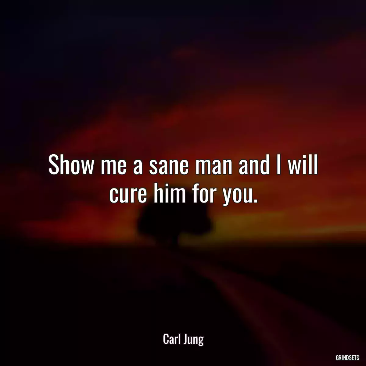 Show me a sane man and I will cure him for you.