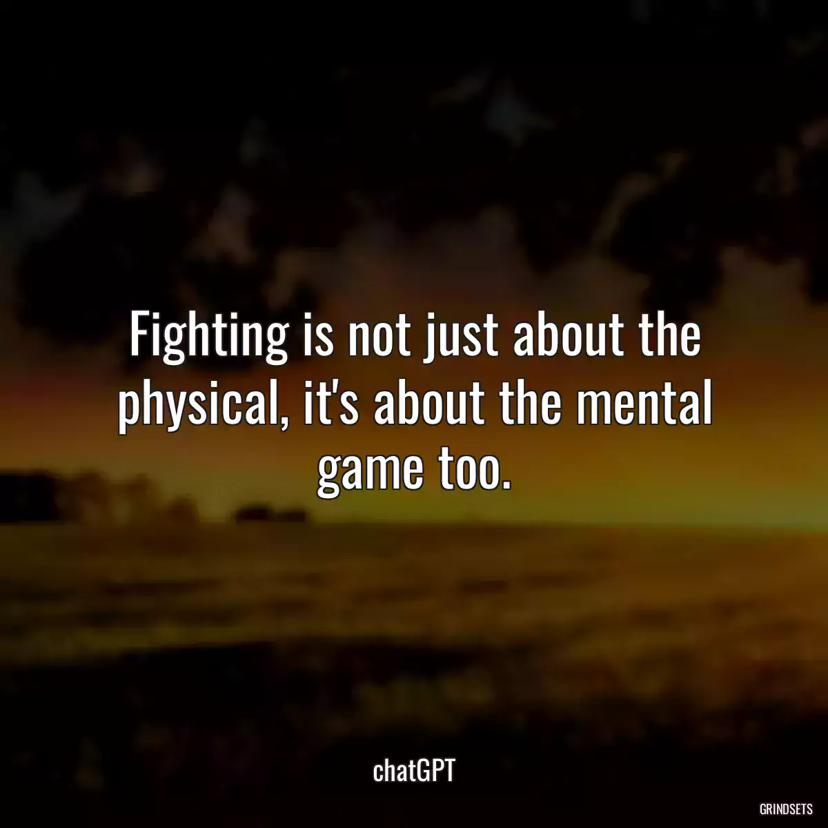 Fighting is not just about the physical, it\'s about the mental game too.