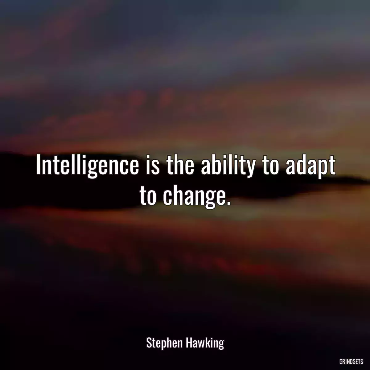 Intelligence is the ability to adapt to change.