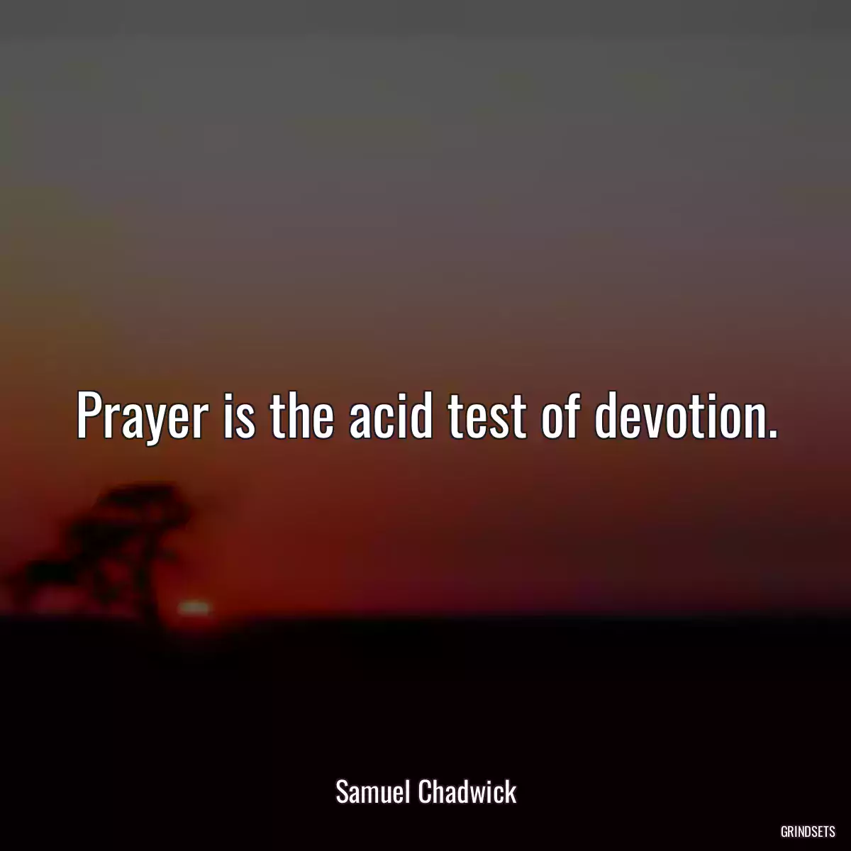 Prayer is the acid test of devotion.