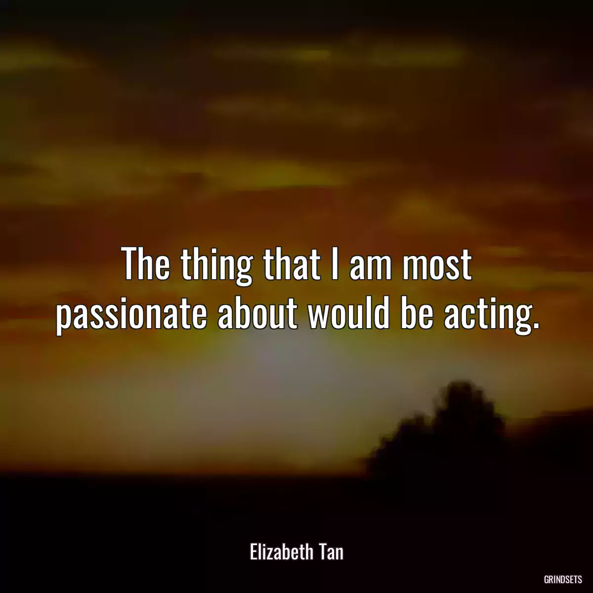 The thing that I am most passionate about would be acting.