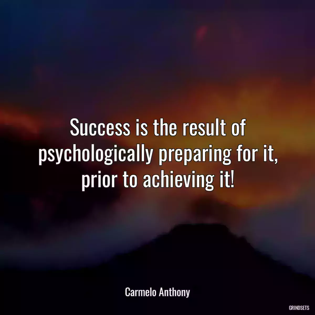 Success is the result of psychologically preparing for it, prior to achieving it!