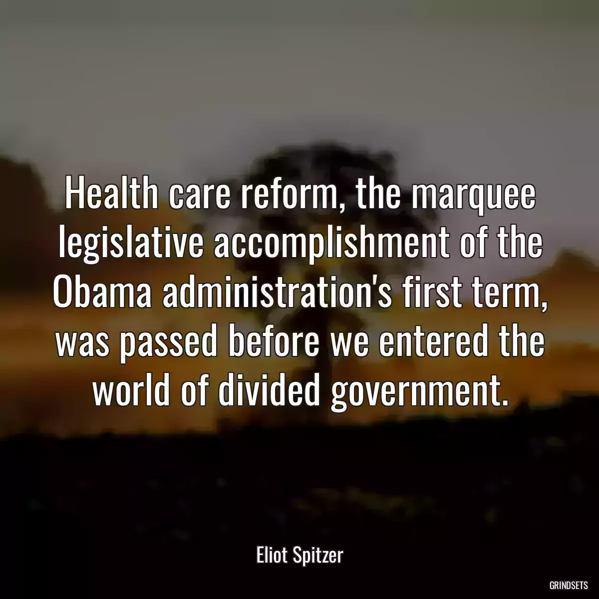 Health care reform, the marquee legislative accomplishment of the Obama administration\'s first term, was passed before we entered the world of divided government.