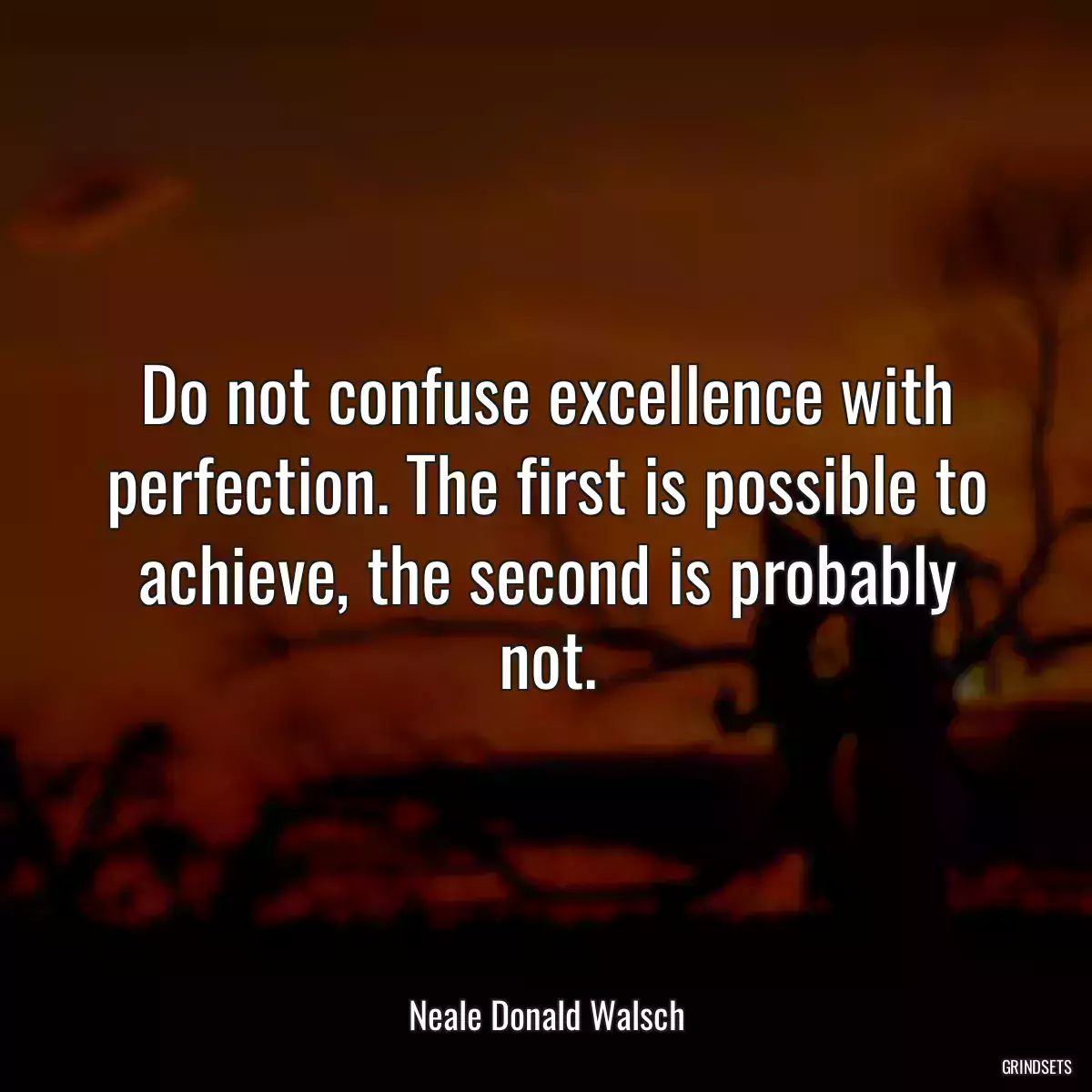 Do not confuse excellence with perfection. The first is possible to achieve, the second is probably not.
