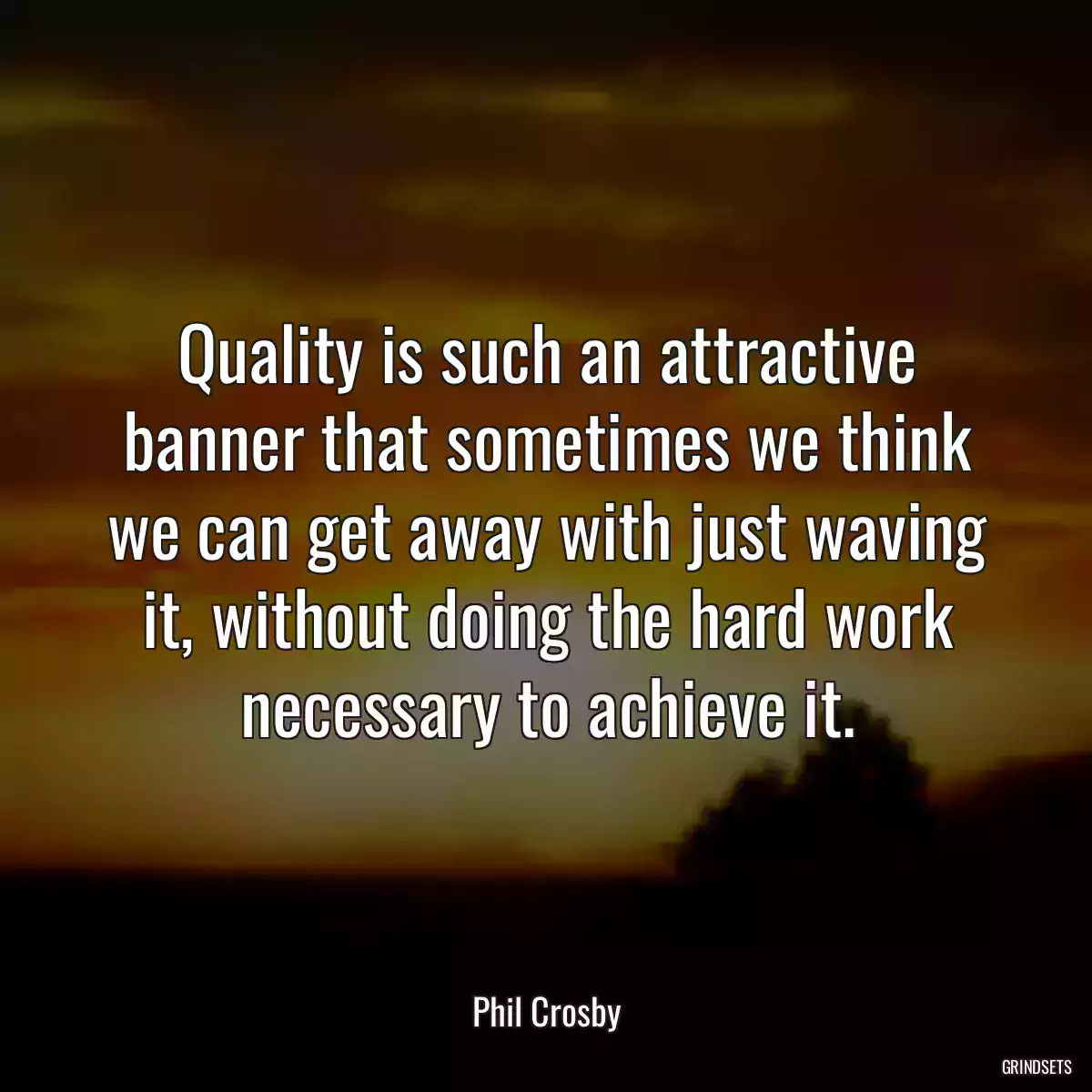 Quality is such an attractive banner that sometimes we think we can get away with just waving it, without doing the hard work necessary to achieve it.