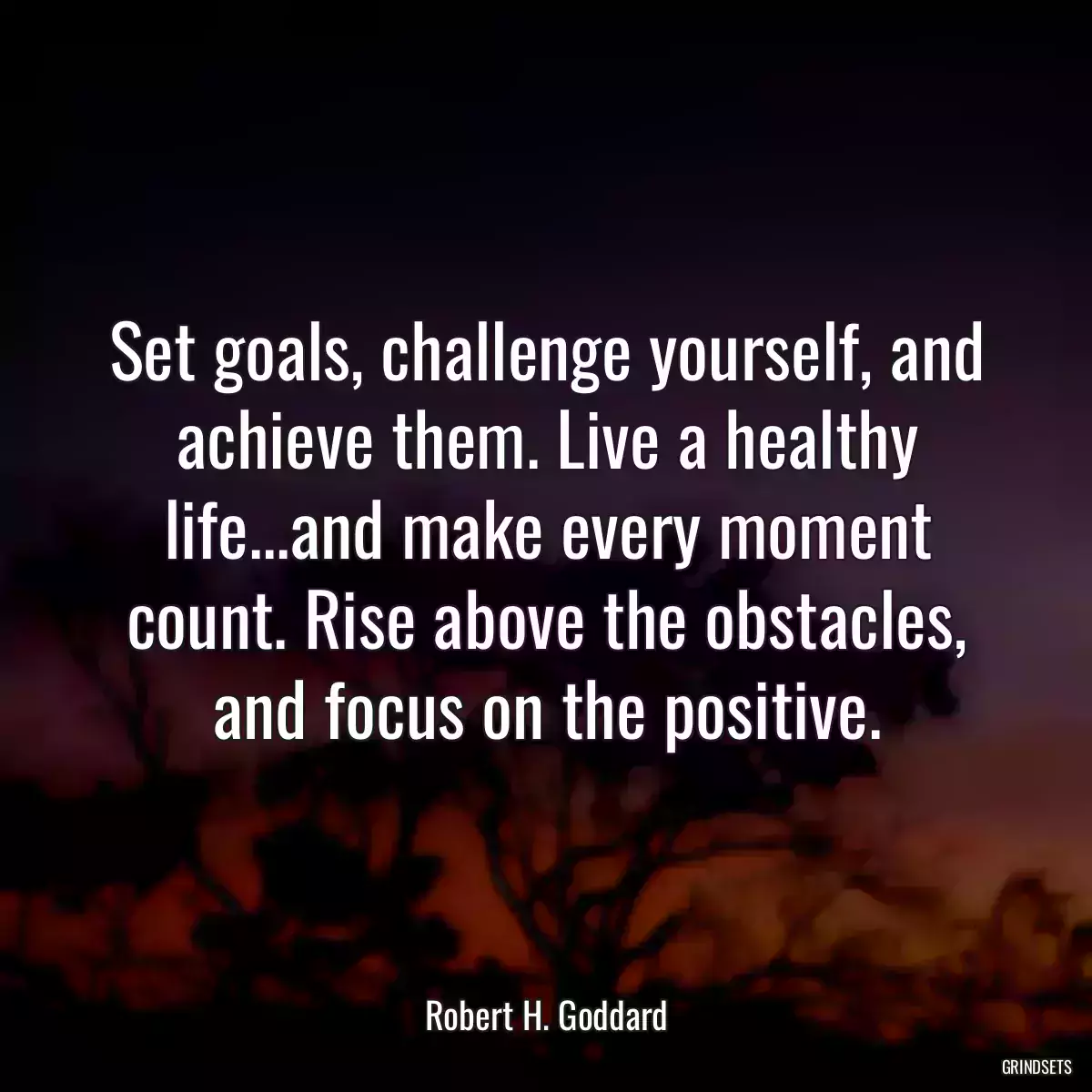 Set goals, challenge yourself, and achieve them. Live a healthy life...and make every moment count. Rise above the obstacles, and focus on the positive.