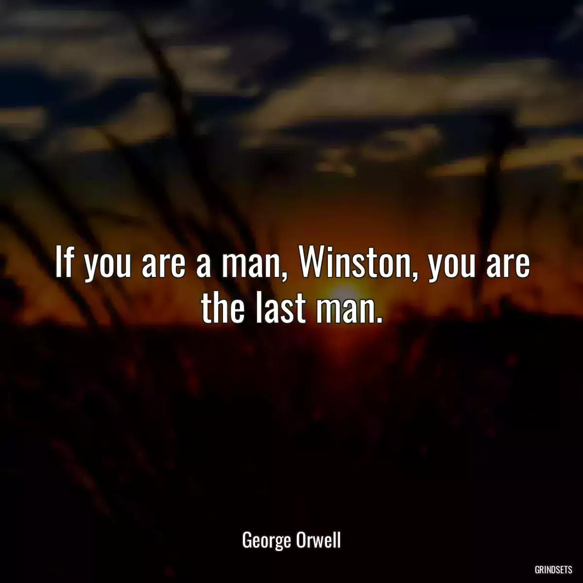 If you are a man, Winston, you are the last man.