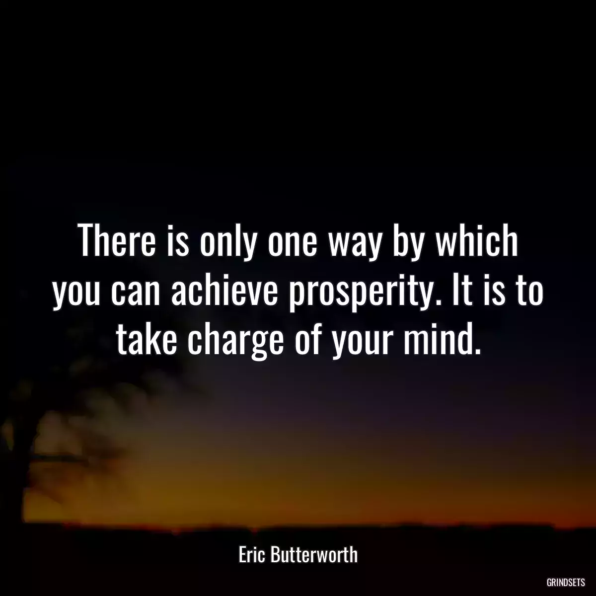 There is only one way by which you can achieve prosperity. It is to take charge of your mind.