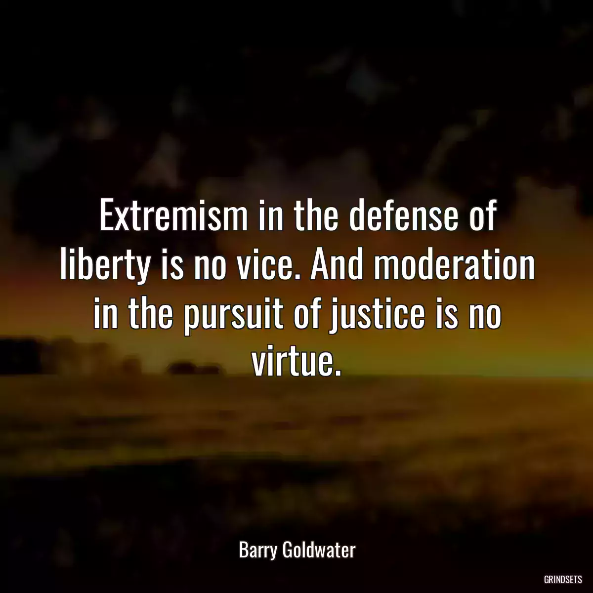 Extremism in the defense of liberty is no vice. And moderation in the pursuit of justice is no virtue.