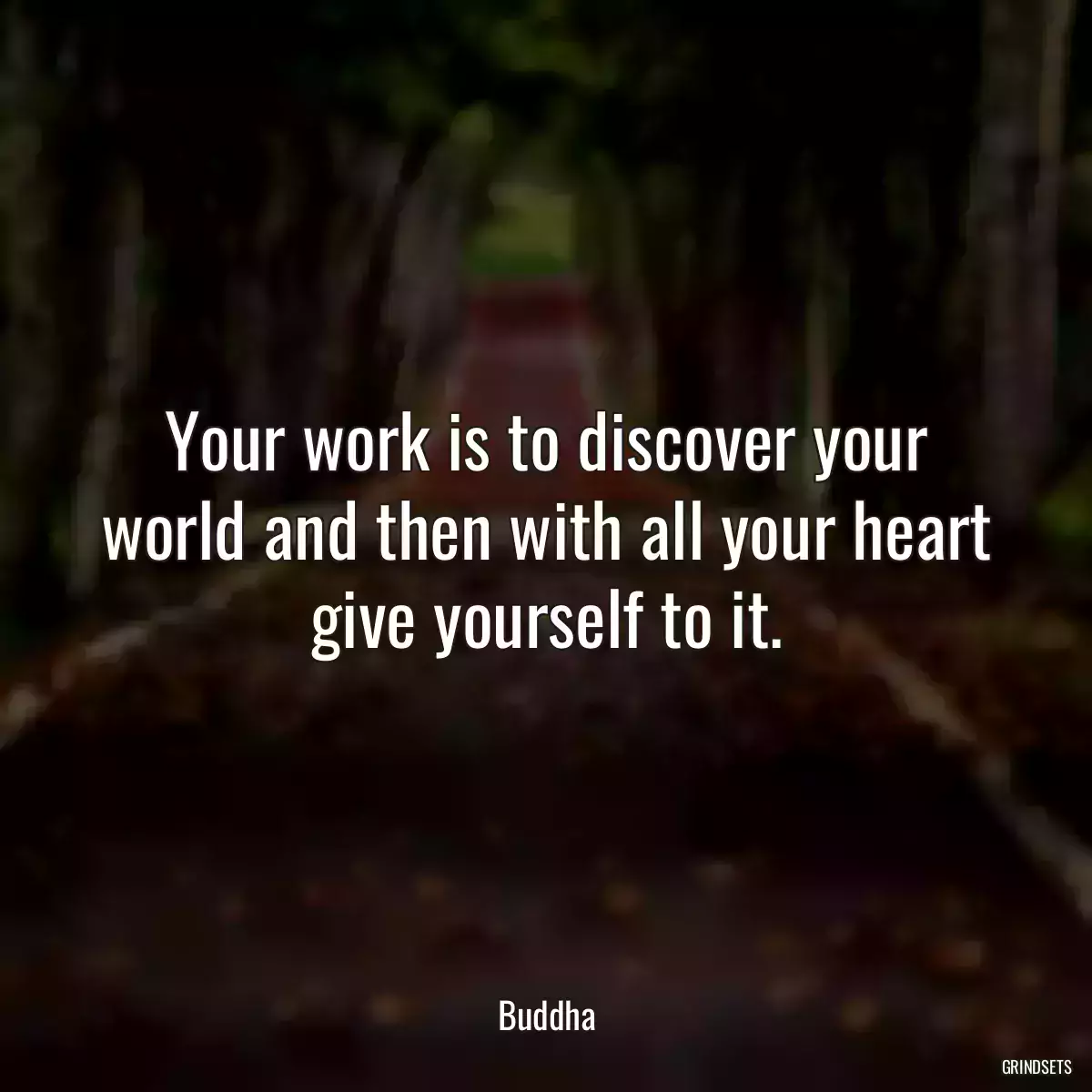 Your work is to discover your world and then with all your heart give yourself to it.
