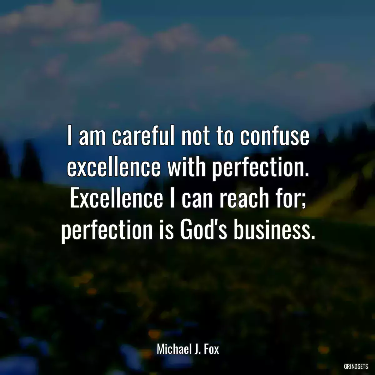 I am careful not to confuse excellence with perfection. Excellence I can reach for; perfection is God\'s business.