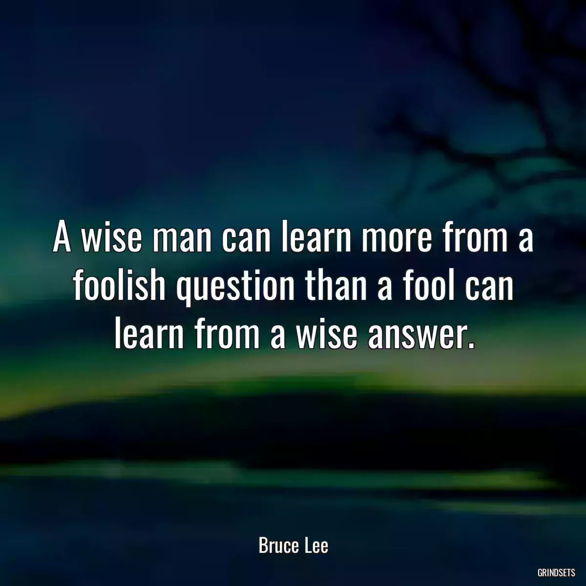 A wise man can learn more from a foolish question than a fool can learn from a wise answer.