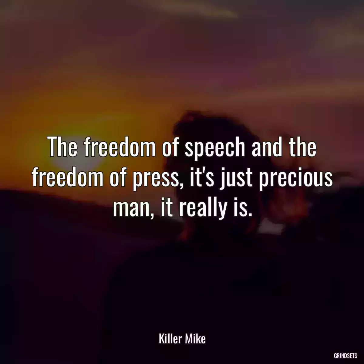 The freedom of speech and the freedom of press, it\'s just precious man, it really is.