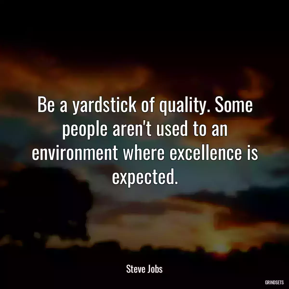 Be a yardstick of quality. Some people aren\'t used to an environment where excellence is expected.