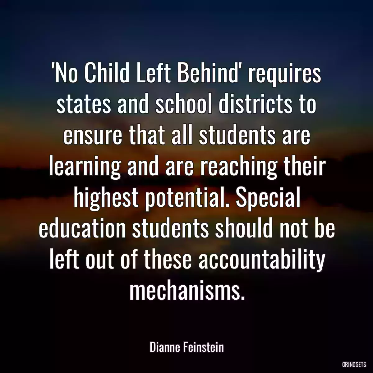 \'No Child Left Behind\' requires states and school districts to ensure that all students are learning and are reaching their highest potential. Special education students should not be left out of these accountability mechanisms.