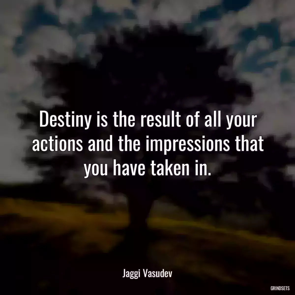 Destiny is the result of all your actions and the impressions that you have taken in.