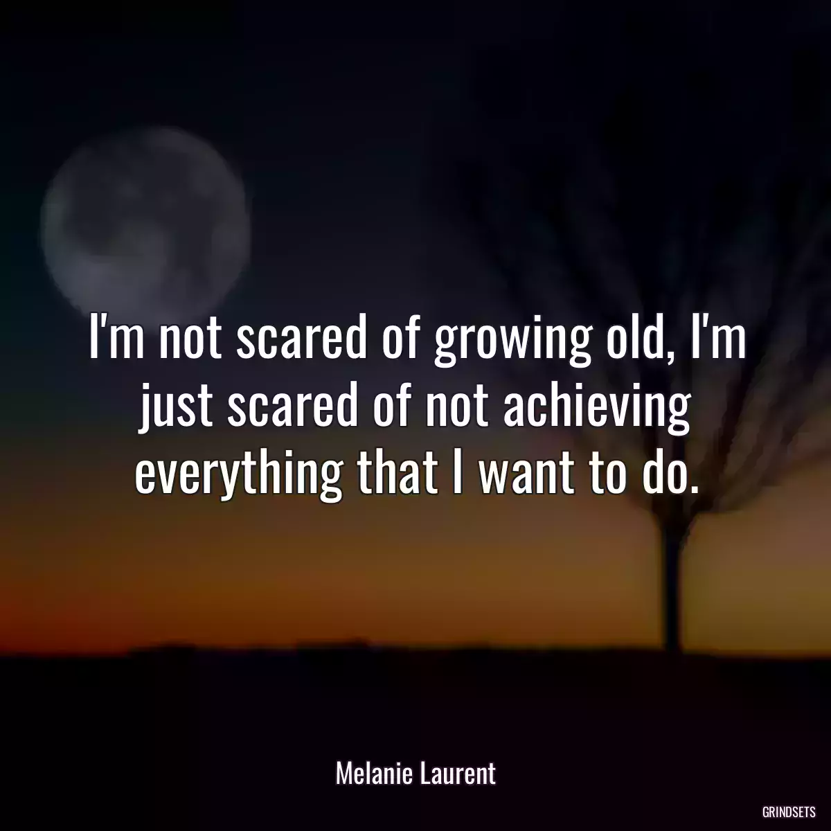 I\'m not scared of growing old, I\'m just scared of not achieving everything that I want to do.